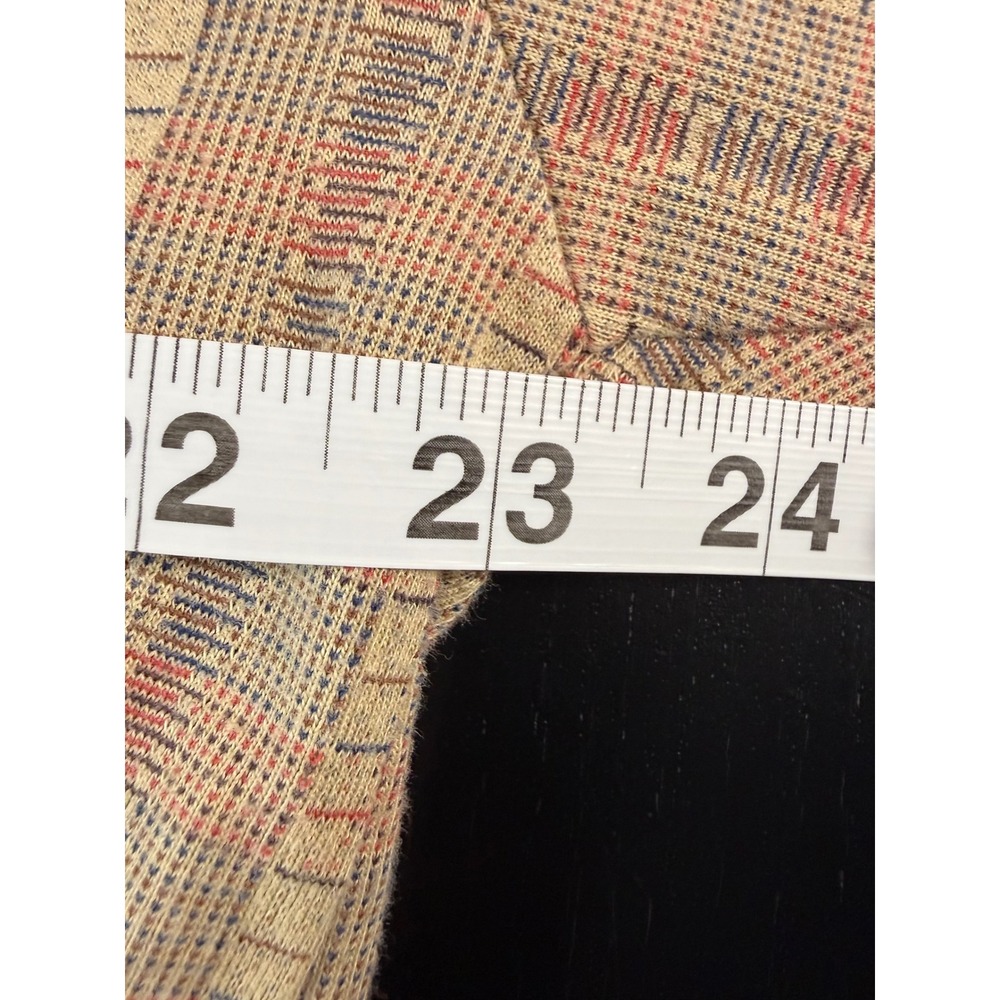 Classics by Palmland Mens XL Polo Shirt Tan Stripe Knit Banded Hem Cotton Blend - Picture 6 of 9